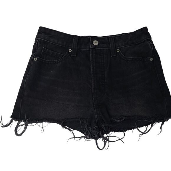 Old Navy Pants - Old Navy Size 0 Black O.G Short High-Rise Button Fly Denim Jean Booty Shorts Y2K